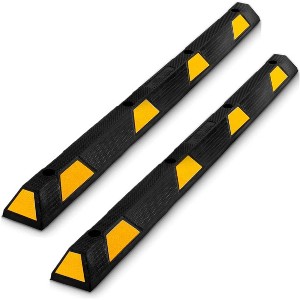 1 Pack Parking Stopper, 6 Ft Rubber Stopper and Parking Curb with Reflective Stripes for Driveways, and Garages Rubber Wheel Stops - 1 of 4