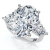 Pompeii3 Certified 9 1/2Ct Oval Three Stone Diamond Engagement Ring 14k Gold Lab Created - 3 of 4