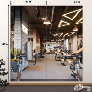 Apmir  2/3 pieces Rectangle Wall Mirror Home Gym Mirror Dance Studio Mirror Tempered Glass Mirror - 1 of 4