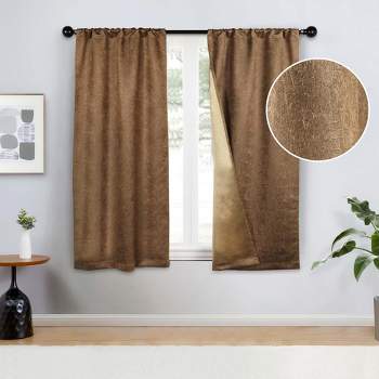 Rustic Bohemian Textured Room Darkening Blackout Curtains, Set of 2 by Blue Nile Mills