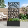Lirago,Black Iron Planters with Hollow Pattern Screen-Functional Decorative Wall with Climbing Frame for Indoor/Outdoor - 2 of 4