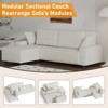 Striped Corduroy 96 Inch Extra Large Sectional Sofa, L Shaped Contemporary Couch with Deep Seating, Comfortable Sofa - 4 of 4
