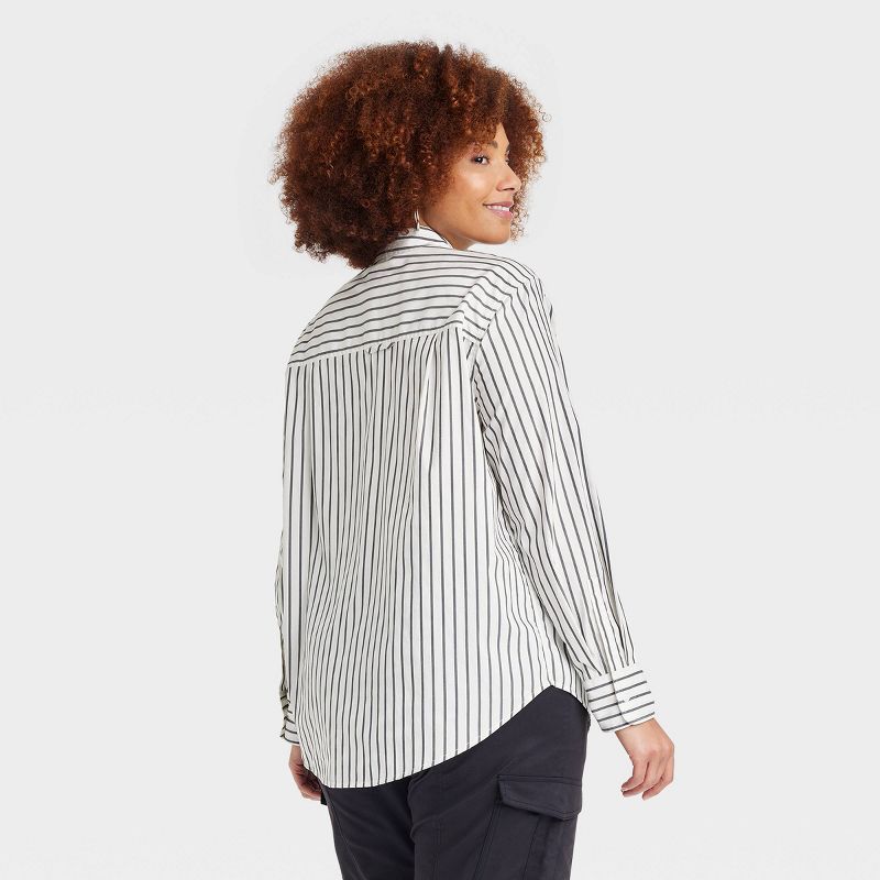 Women's Slim Fit Boyfriend Tailored Long Sleeve Button-Down Shirt - A New Day™, 3 of 11