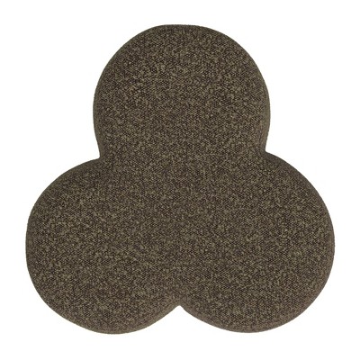 Dark Brown Boucle Square Accent Ottoman with Foam Frame