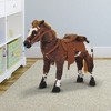 Whisen Kids’ Plush Ride-On Rocking Horse with Padded Seat, Riding Toy Gift for Toddlers - Brown - 2 of 4