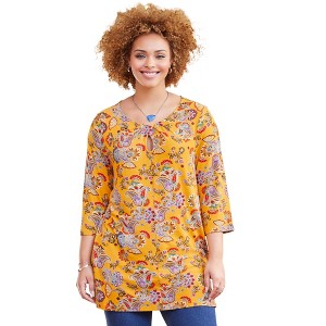 Catherines Women's Plus Size Liz&Me Swing Tunic Top - 1 of 4