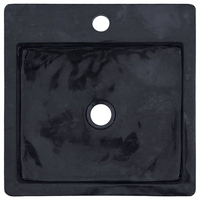 Black Square Marble Sink 15.7" x 15.7" x 4.7"
