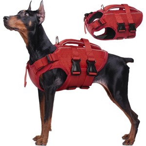 Kuoser Dog Life Jacket High Flotation, Reflective Dog Life Vest for Swimming Boating, Lightweight Dog Life Preserver Rescue Handle - 1 of 4