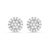 Steeltime Ladies brass round simulated diamonds cluster stud earrings. Color Options: White, Gold - 2 of 4