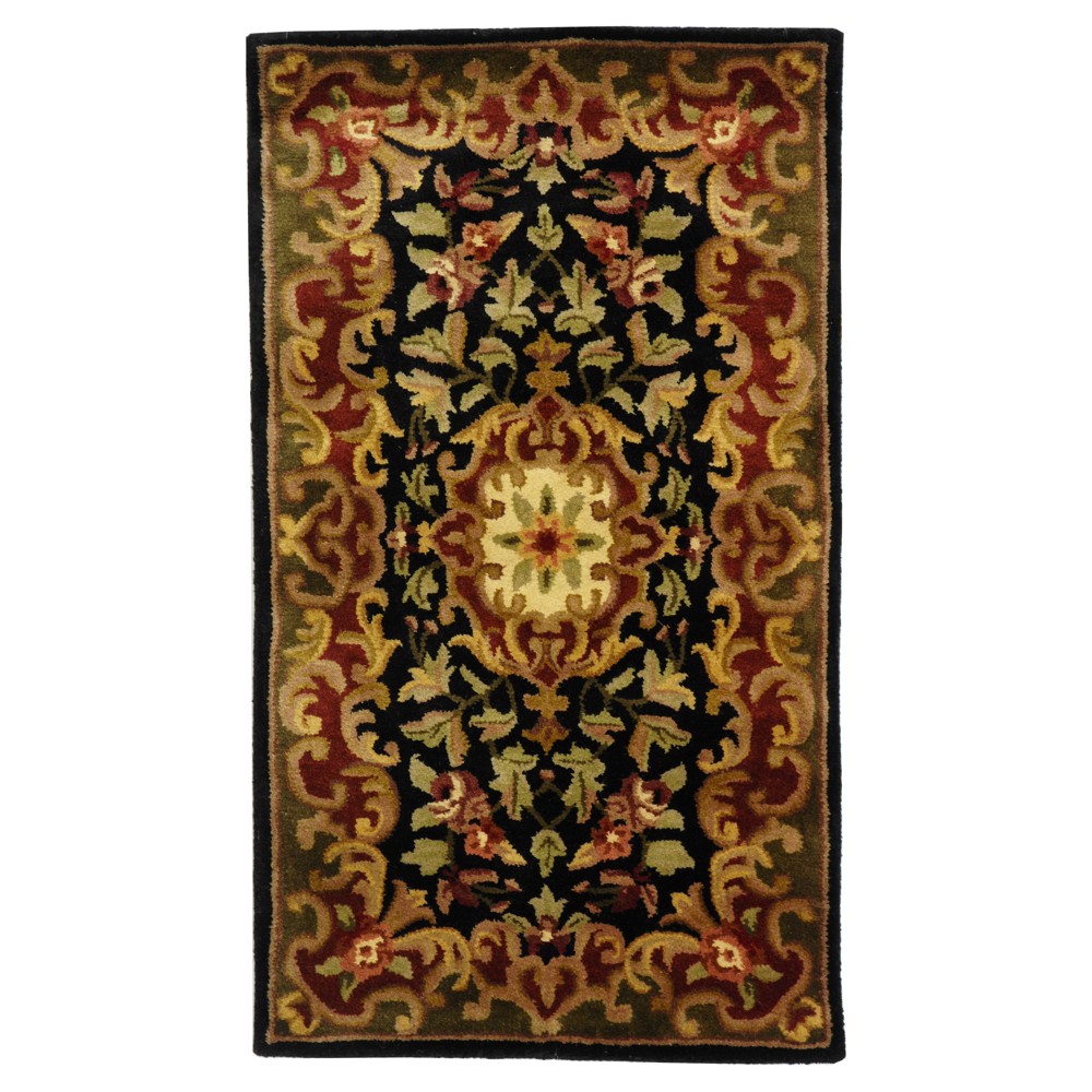 Black/Green Abstract Tufted Accent Rug - (2'3inx4') - Safavieh