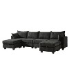 113.5'' Modular Sectional Corduroy Sofa, Sectional Couches for Living Room U-Shaped Sectional Couch with Storage Ottoman - 4 of 4