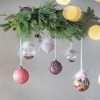 NAYSAYE Party Decoration and Accessories Glass Christmas Ball Ornaments Set of 6 for Christmas Tree Decorations, Pink, 3.9"*3.9"*0.09" - 4 of 4