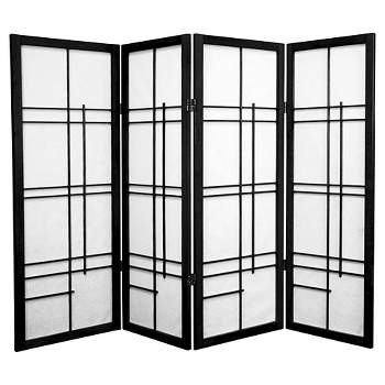 4 ft. Tall Eudes Shoji Screen - Black (4 Panels)