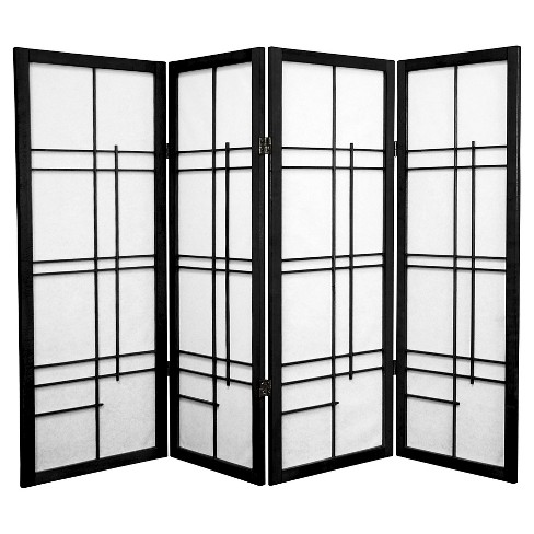 4 ft. Tall Eudes Shoji Screen - Black (4 Panels) - image 1 of 3