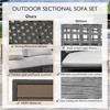 CAVINAS Patio Sectional Set, Backyard Furniture Set with Retractable Coffee Table, Diamond Weave Outdoor Couch Set for Garden - 3 of 4