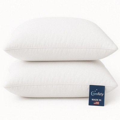 Luxury Down Alternative Bed Pillows Made in USA – Cotton Sleeping Pillow for Back & Side Sleepers
