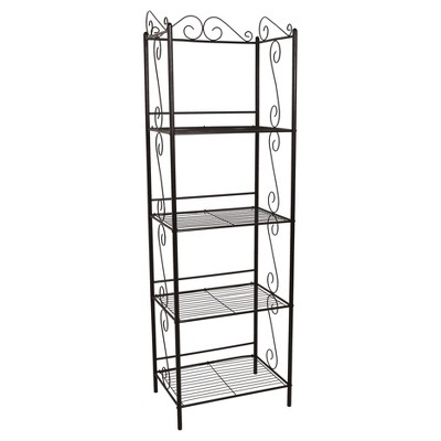 70" Bookcase with Étagère Copper Metal - EveryRoom