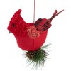 Northlight Burlap Cardinal with Pine Needles and Berries Christmas Ornament - 5.25" - Red - 3 of 4