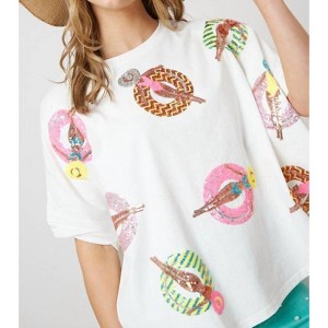 Women's Toss Me a Floatie Tee - FANTASTIC FAWN - 1 of 3