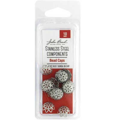 John Bead 24pcs (10mm) Stainless Steel Bead Cap Jewelry Findings Kit