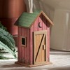 Collections Etc Primitive Country Outhouse Toilet Brush Holder 5.75 X 4.5 X 10 Red - 2 of 2