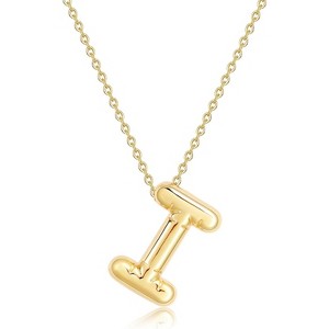 Bubble Initial Necklace Gold Plated Balloon Charm Birthday Gift - 1 of 4