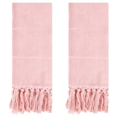 REGALWOVEN Cotton Bathroom Hand Towel with Tassel 14" x 30" 2 Pcs