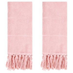 REGALWOVEN Cotton Bathroom Hand Towel with Tassel 14" x 30" 2 Pcs - 1 of 4