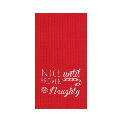 C&F Home Proven Naughty Embroidered Waffle Weave Kitchen Towel