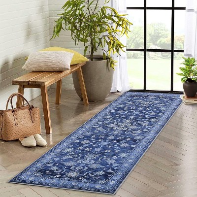 Area Rugs, Runner Rug Non Skid WashableVintage Style Area Rug - Non Slip Washable Indoor Rug for Living/Dining Room, Bedroom, Office