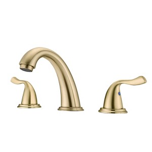 ALEXOUN 8-Inch 3 Holes 2 Handles Bathroom Sink Faucet, Brushed Golden - 1 of 4
