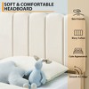 Twin Upholstered Bed Frame with Contoured Headboard - Loop Pile Platform Bed, Wood Slatted Support, No Spring Mattress (Beige/Gray/Pink) - 4 of 4