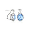 Ross-Simons Italian 7.00 ct. t.w. Simulated Sapphire and .50 ct. t.w. CZ Drop Earrings in Sterling Silver - 3 of 4