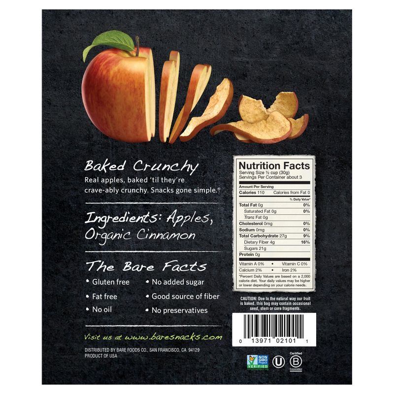 Bare Baked Crunchy Cinnamon Apple Chips - 3.4oz, 3 of 6