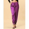 INSPIRE CHIC Women's Drawstring Elastic Waist Ankle Length Satin Joggers Pants with Pocket - 4 of 4