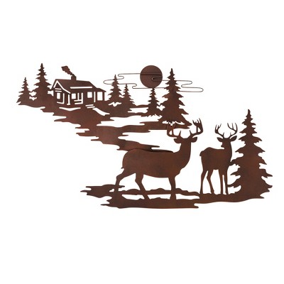 Collections Etc Unique Rustic Northwoods Metal Wall Art