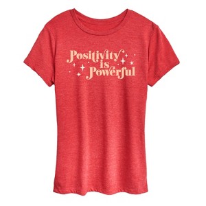 Women's - Instant Message - Positivity Is Powerful Short Sleeve Graphic T-Shirt - 1 of 4
