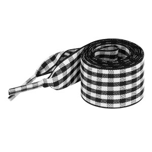 INSPIRE CHIC Wide Flat Checkered Fabric Ribbon Plaid Fantastic Shoe Laces for Sneaker Sport Shoes 2 Pairs - 1 of 4