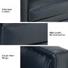Eulalia 28.74 Wooden Upholstery Wide Genuine Leather Swivel Chair with Swivel Metal Base and Squared Arms| ART OF LIVING DESIGNS - 4 of 4