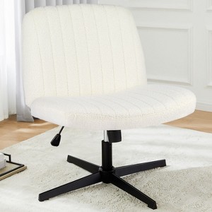Cross legged chair, Pipersong Meditation Chair, No Wheels Armless Swivel Home Office Chair, Adjustable Wide Seat Computer Task Chair-The Pop Home - 1 of 4