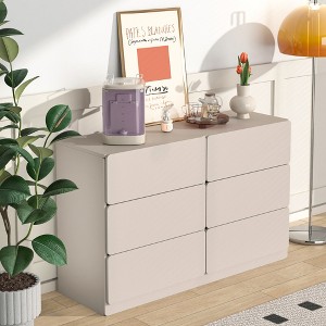 RISOKEYS Drawer Dresser Cabinet,Table Storage Cabinets,Flat out the corners of 6 Drawers,for Dining Room,Living Room,bedroom,Kitchen Hallway - 1 of 4
