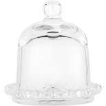 Amici Home Charlotte Glass Butter Dish, 3.5” Glass Butter Keeper with Lid and Easy Grip Handle, Dishwasher Safe