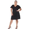 Plus Size Short Sleeve V-neck Tiered Midi Dress - image 2 of 4