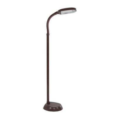 Hastings Home Natural Daylight Floor Lamp - 60", Dark Brown Woodgrain