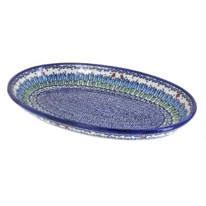 Blue Rose Polish Pottery 104 Vena Oval Platter - 1 of 1