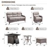 Gymojoy Outdoor Fire Pit Table with Sofa Swivel Chair 6-inch Thick Cushion Furniture Set - 2 of 4