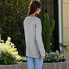 Anna-Kaci Women's Contrast Half Button Henley Down Textured Long Sleeve Sweater - 4 of 4