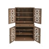GlasFlength Decorative Storage Cabinets Modern Sideboard Cabinet with Doors and Shelves, for Living Room, Dining Room, Brown, 29.92"*15.75"*72.05" - 3 of 4
