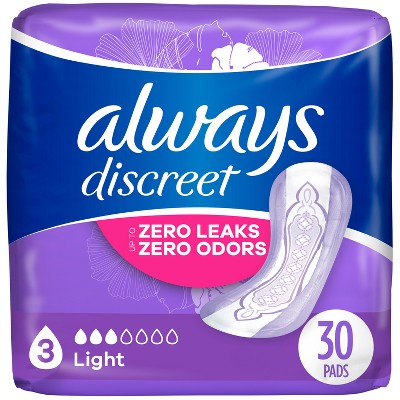 Always Discreet Incontinence Postpartum Incontinence Pads - Light