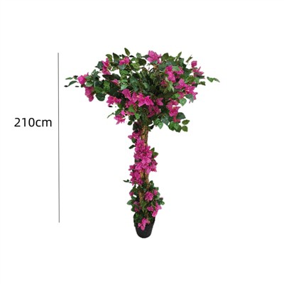 Bougainvillea Artificial Tree With Flowers And Leaves, Lightweight Artificial Tree In Pot Home Decor For Indoor Outdoor Home Office Living Room